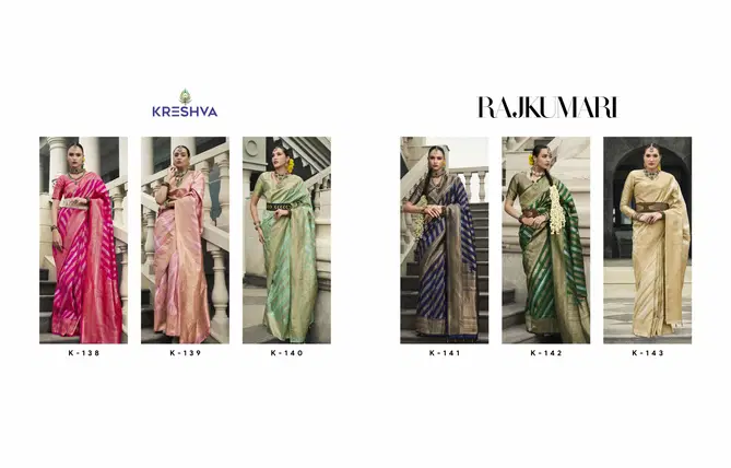 Rajkumari By Kreshva Banarasi Silk Occasion Wear Sarees Wholesale Online